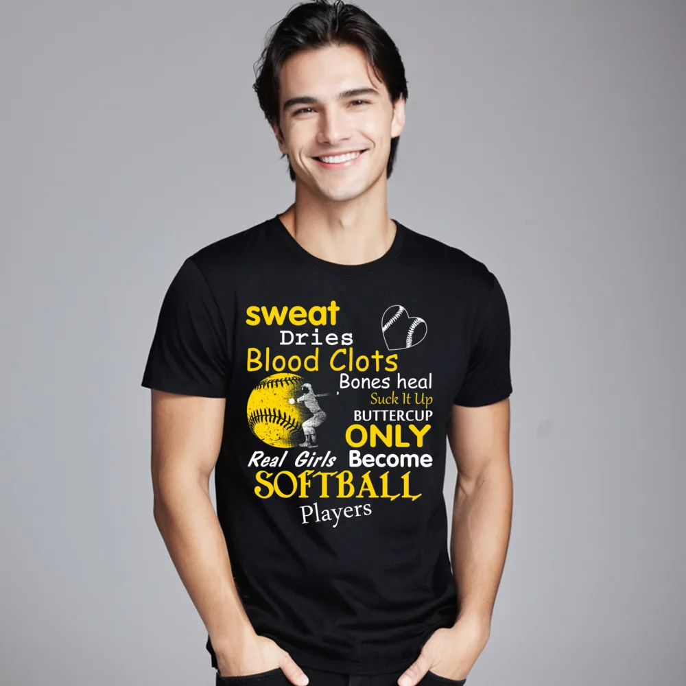 Rea Gir s Become Softba 100% Cotton T-Shirt Gift Idea Short Sleeve Slogan Tops & Tees Loose Mother Day Round Neck T Shirts Lose