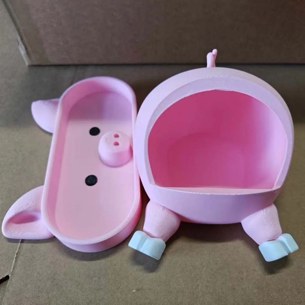 Portable Pink Piggy Glasses Case Large Capacity PLA Phone and Eyeglass Holder Multi-functional Washable Small Items Organizers