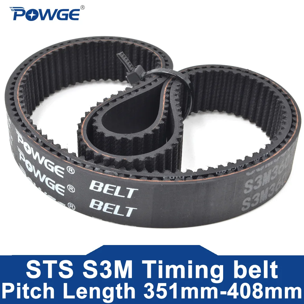 

POWGE STD S3M Timing belt Lp=351 354 357 360 363 366 369 372 375 378 381 384 387 390 393 396 399 402 405 408 Width 6-25mm Rubber