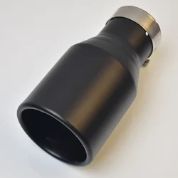 1PC  Universal Car Accessories Stainless Steel Curly Flange Muffler Matt Black Tip End Pipe