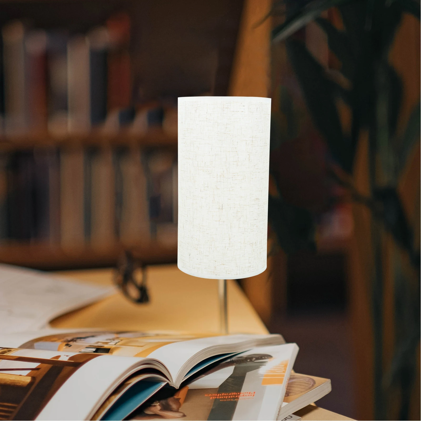 

1pc Round Linen Lampshade 14 26cm White Table Light Shade Modern Decorative Cover Replacement Home Bedroom Study Lighting