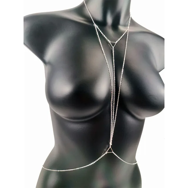 New Simple Summer Bikini Chest Chain Harness Chain Jewelry Charm Body Necklaces Chain for Women Fashion Jewelry Gift