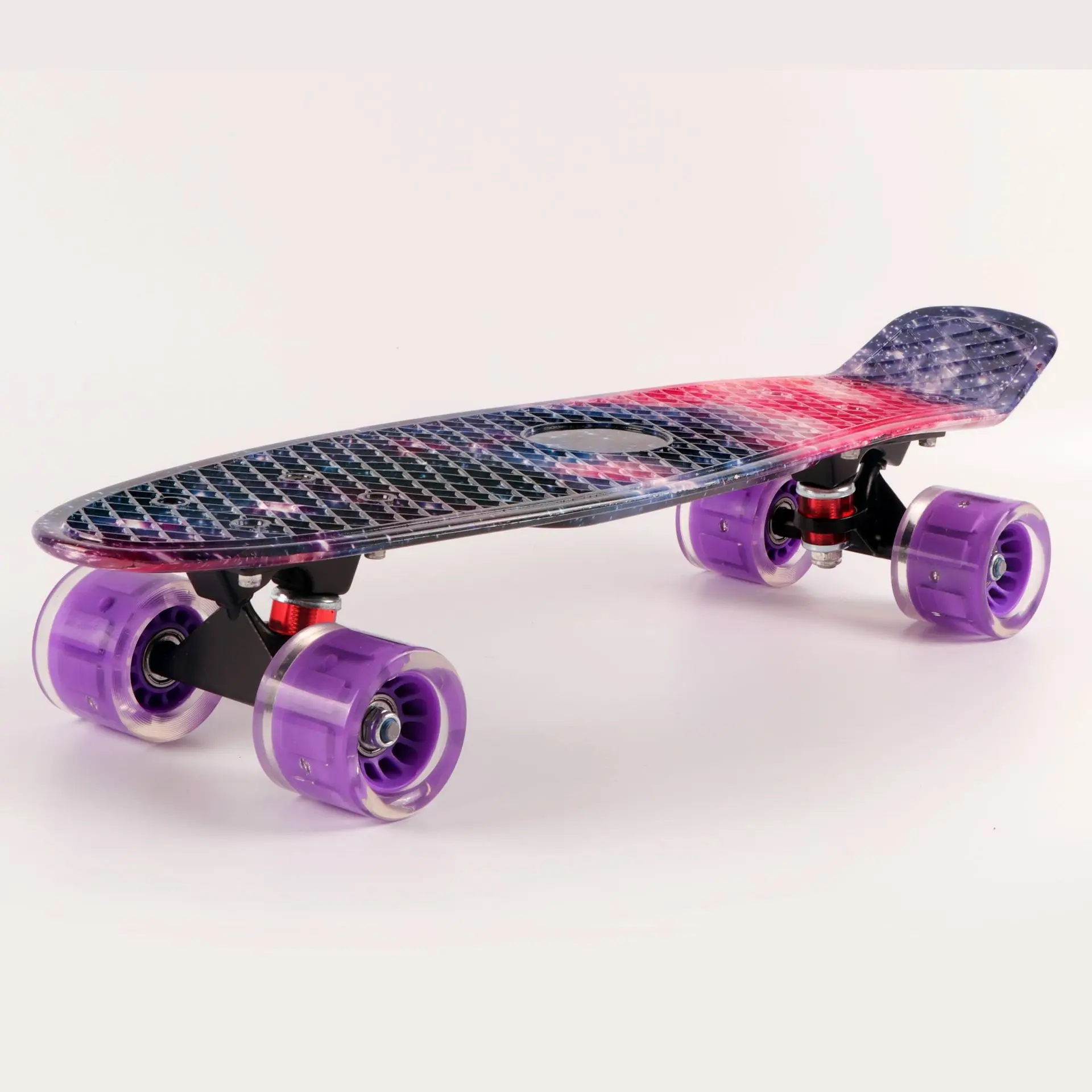 لوح تزلج بأربع عجلات مطبوع عليه نقل المياه، لوح سمك صغير 3-6 عجلة فلاش هزازة واحدة من البولي يوريثان، فرشاة شارع الطريق للأطفال