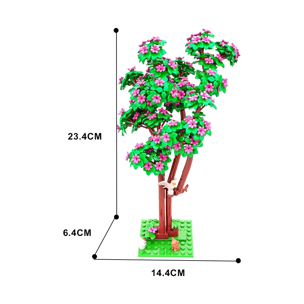 SETBRICKS-Blocos de Construção Big Tree House para Crianças, Acessórios Garden City, Planta, Árvore, Peças de Flores, DIY Model Bricks, Presente