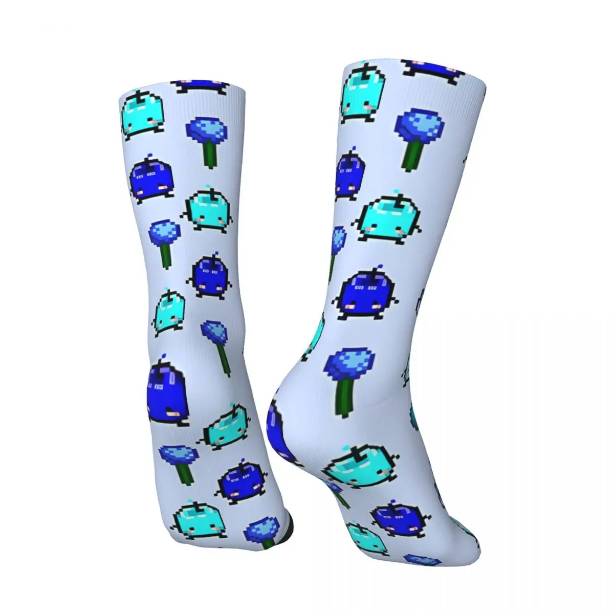 Vintage Blue Junimo Set Crazy Men's compression Socks Unisex Stardew Valley Harajuku Seamless Printed Novelty Happy Crew Sock