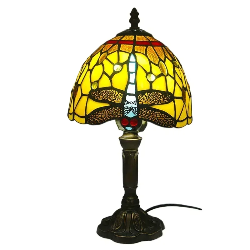 

8 inch 20cm Stained Glass Shade Tiffany Vintage Desk Lamp