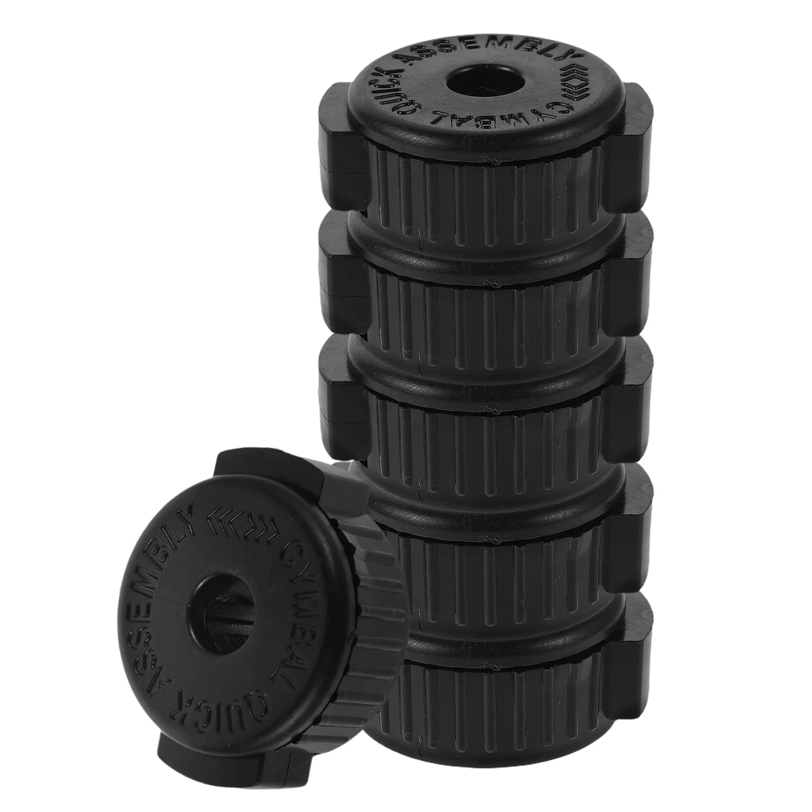 Tapas de liberación rápida de platillos de plástico, Kit de tambor negro, herramienta de extracción de instalación para soporte de percusión, reemplazo de cubierta de tornillo, 6 uds.