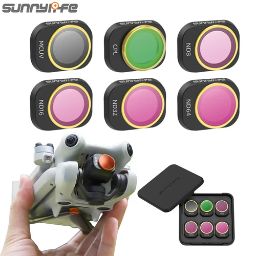 Lente Sunnylife para filtros DJI Mini 4 Pro ND CPL 4/8/16/32/64 Drone cardán película de vidrio para DJI Mini 4 accesorios de cámara de filtro