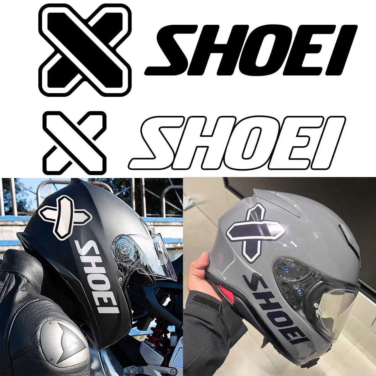4PC Für SHOEI Logo Reflektierende Vinyl Motorrad Helm Aufkleber für X Spirit III X Fourteen Neotec II Custom Aufkleber – Detail 1