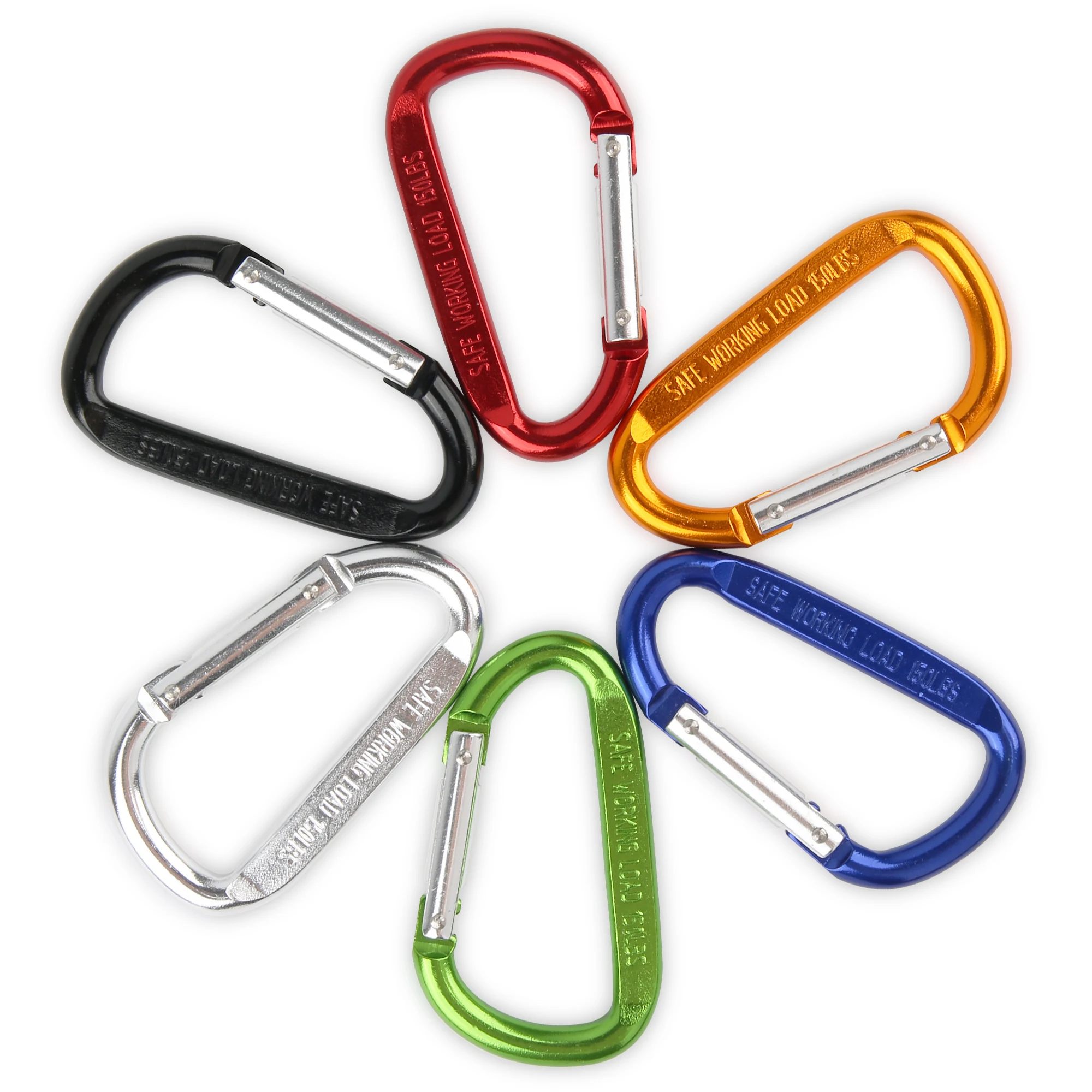 9mm Carabiner Spring Snap Hook Spring Link Hook Clip Hook D-ring Snap Hook Aluminum Backpack Hanging Keychain Not for Climbing