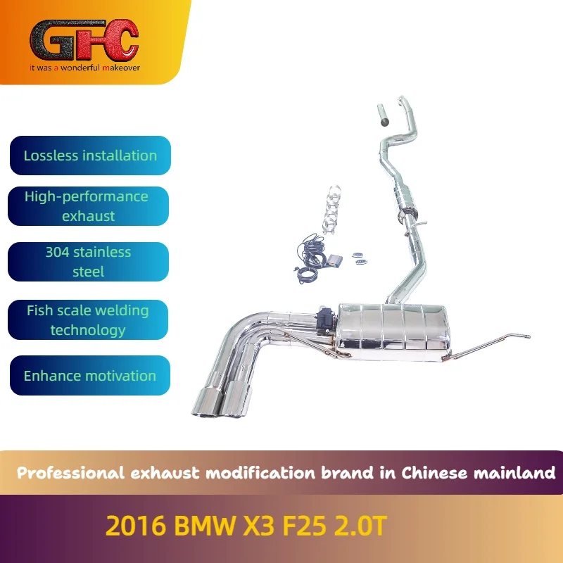 

GFC Exhaust Brand Catback for 2016 BMW X3 F25 2.0T Custom Variable Valve Design Performance Upgrade with Muffler And Tips
