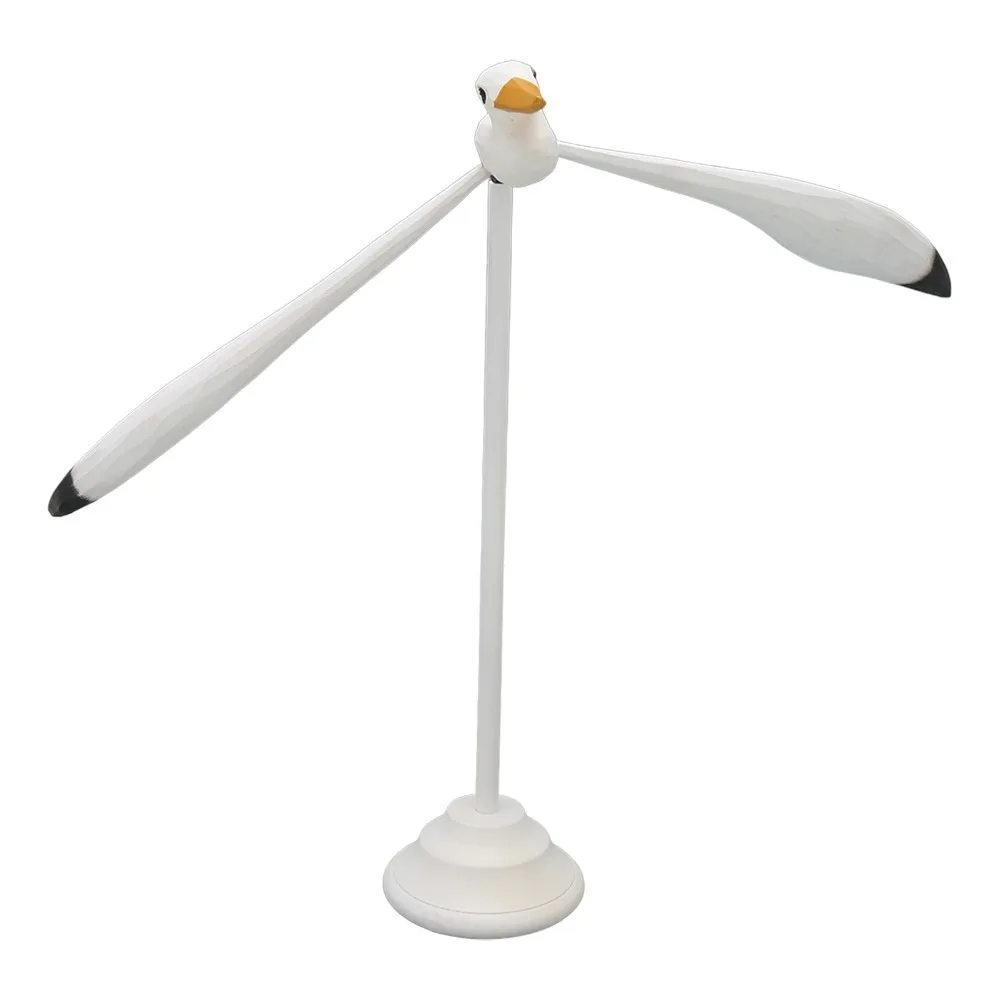 5pcs White Seagull Statue Balancing Wood Stable Base Seabird Figurine Desktop Ornament Decorative Bird Sculpture For Office