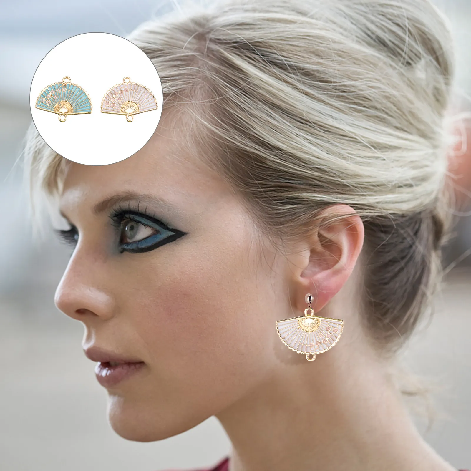 

20 шт. подвесок в форме веера, аксессуары для ювелирных изделий, материалы для рукоделия, износостойкие шармы для серег и костюмов