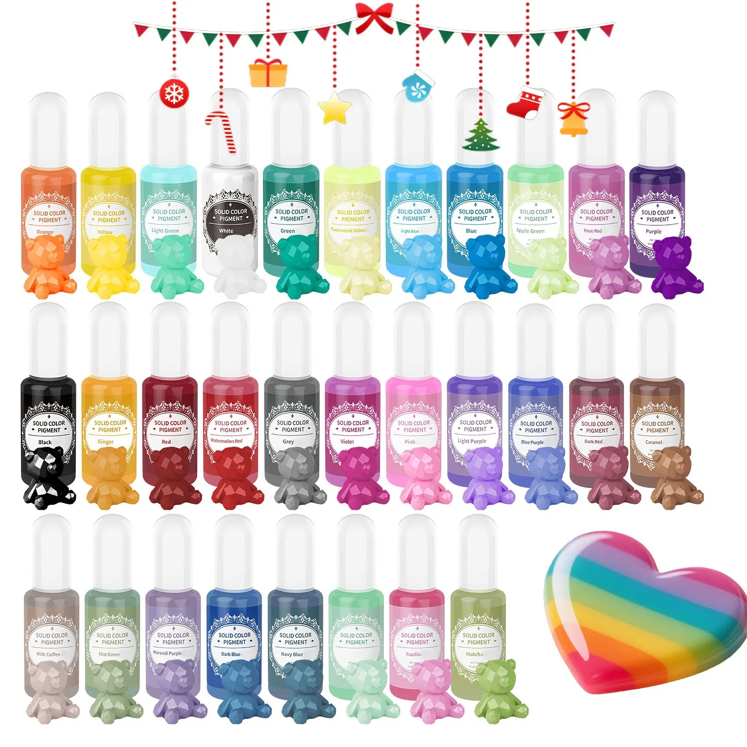 30pc/Set Morandi Solid Color Epoxy Resin Pigments, Pastel Color Resin Coloring Agents Dye, for DIY Painting, Jewelry Making