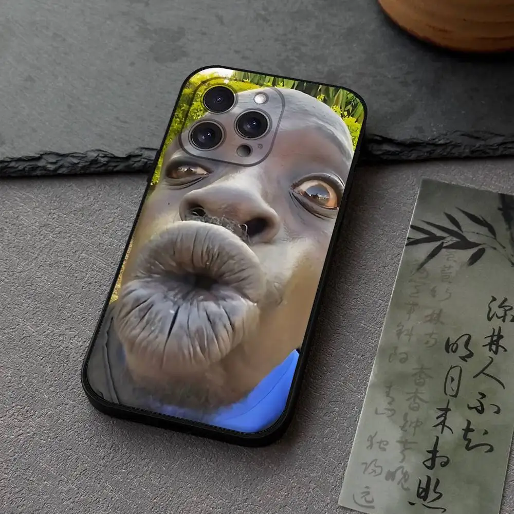 Coque de téléphone drôle homme laid pour IPhone 17,16,15,14,13,12,11 Plus,Pro,Max,XR,XS,X,7,8 Plus,Mini Silicone noir souple