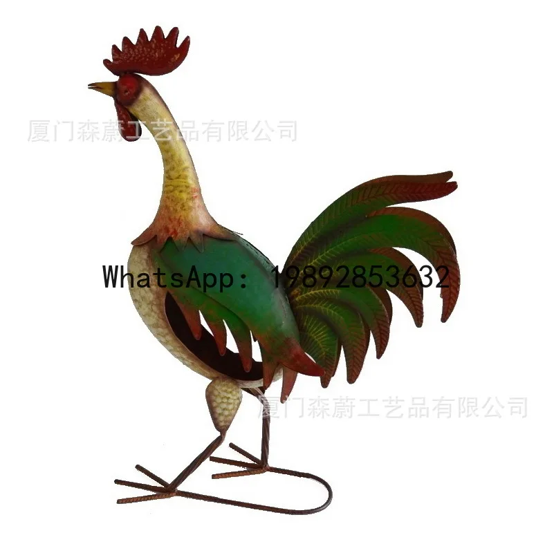 

PYJ villa grass courtyard sculpture painted floor pastoral cock wrought iron ornament