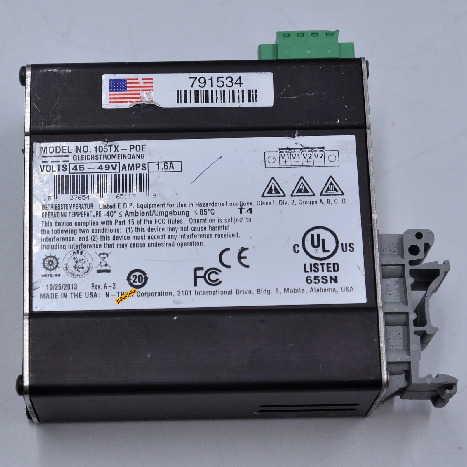 Interruptor ethernet 105tx-poe 45-49v 1,6a