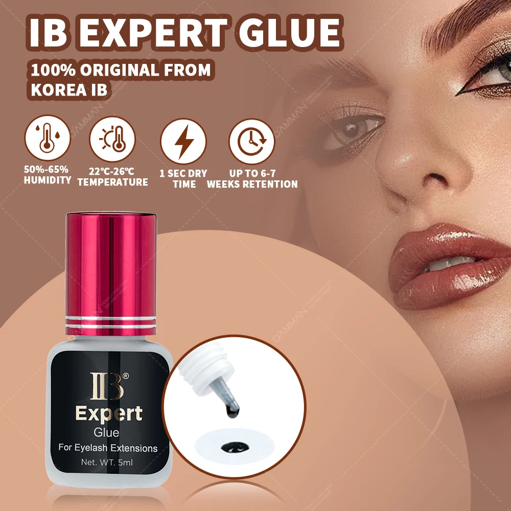 Original Expert IB Glue, Extensões de cílios secos 1Sec, Adesivo Lash Profissional, Retenção 6-7 Semanas, Atacado, 5 Garrafas, 10 Garrafas