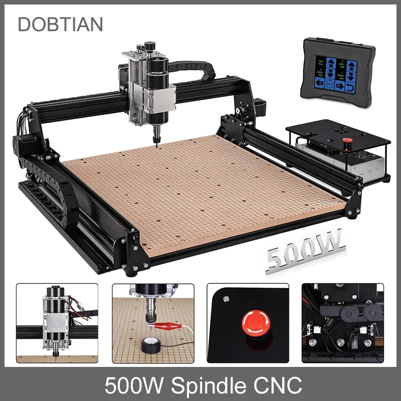 Machine de Découpe de Broche CNC 500W, 4540 Plus, en Aluminium, pour Plan de Travail, Fraiseuse de Métal, Graveur Laser sur Bois 40W