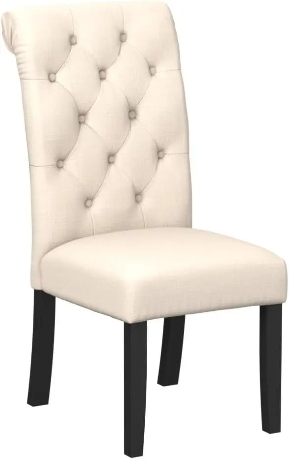 Leviton Solid Wood Tufted Asons Dining Chairs, Set Of 2, Tan