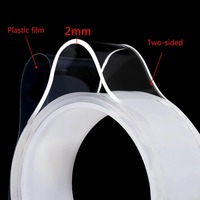 2mm Thickened Transparent Double Sided Tape Nano Tape Waterproof Wall Stickers Reusable Heat Resistant Decoration Tapes 1/2/3/5m