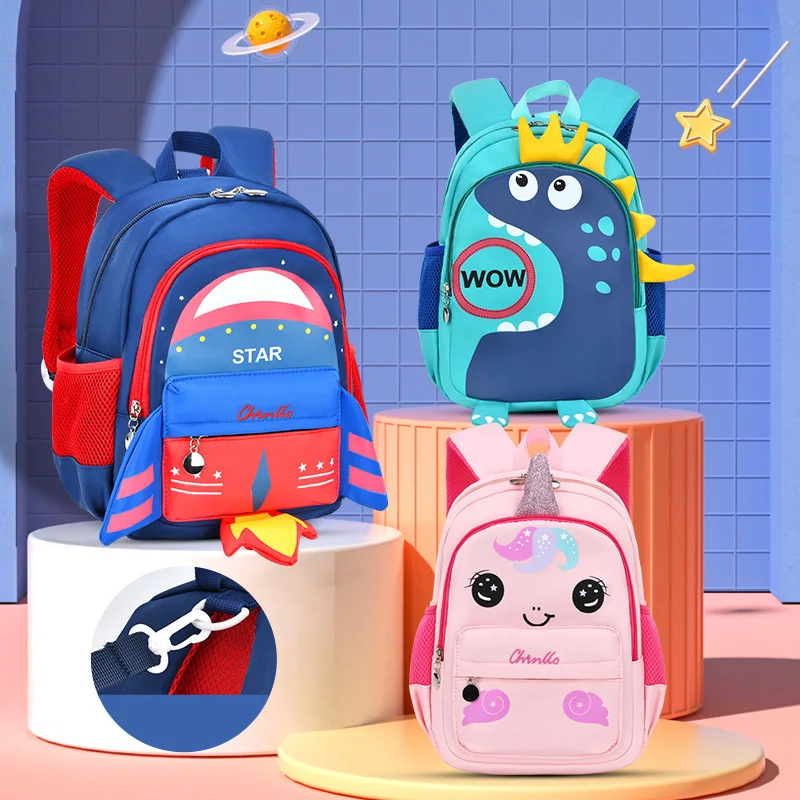 Cartoon Dinosaur School Bags for Boys Kindergarten Children Backpacks Girls Nursery Kids Kawaii Rabbit Bookbag Mochila Infantil