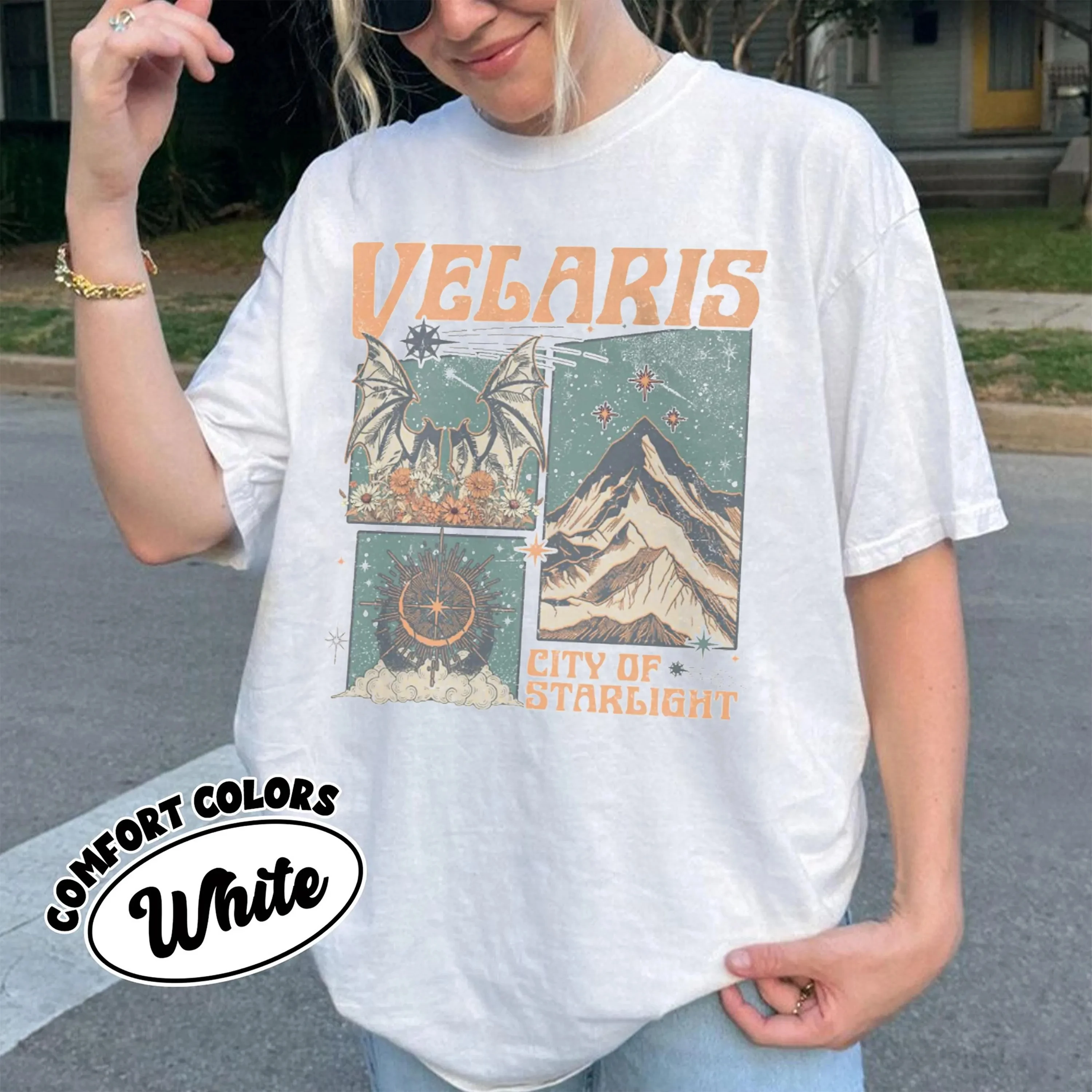 Velaris City of Starlight Acotar Comfort Shirt The Night Court T- Shirt Bookworm Shirt Court of Thorns and Roses Acotar T-Shirt
