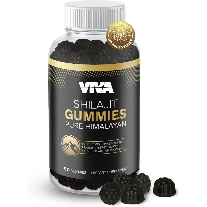 

Himalayan Shilajit gummies 800mg contain magnesium, zinc, humic acid, and 85+trace minerals, with 60 gummies