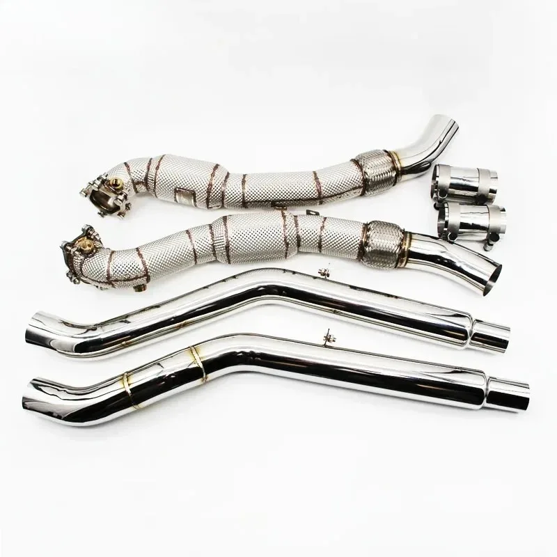 Performance Downpipe with Catalyst for  S6 S7 C7 4.0T 2013-2018 Stainless Steel Downpipe 100cell-300cell Exhaust Pip