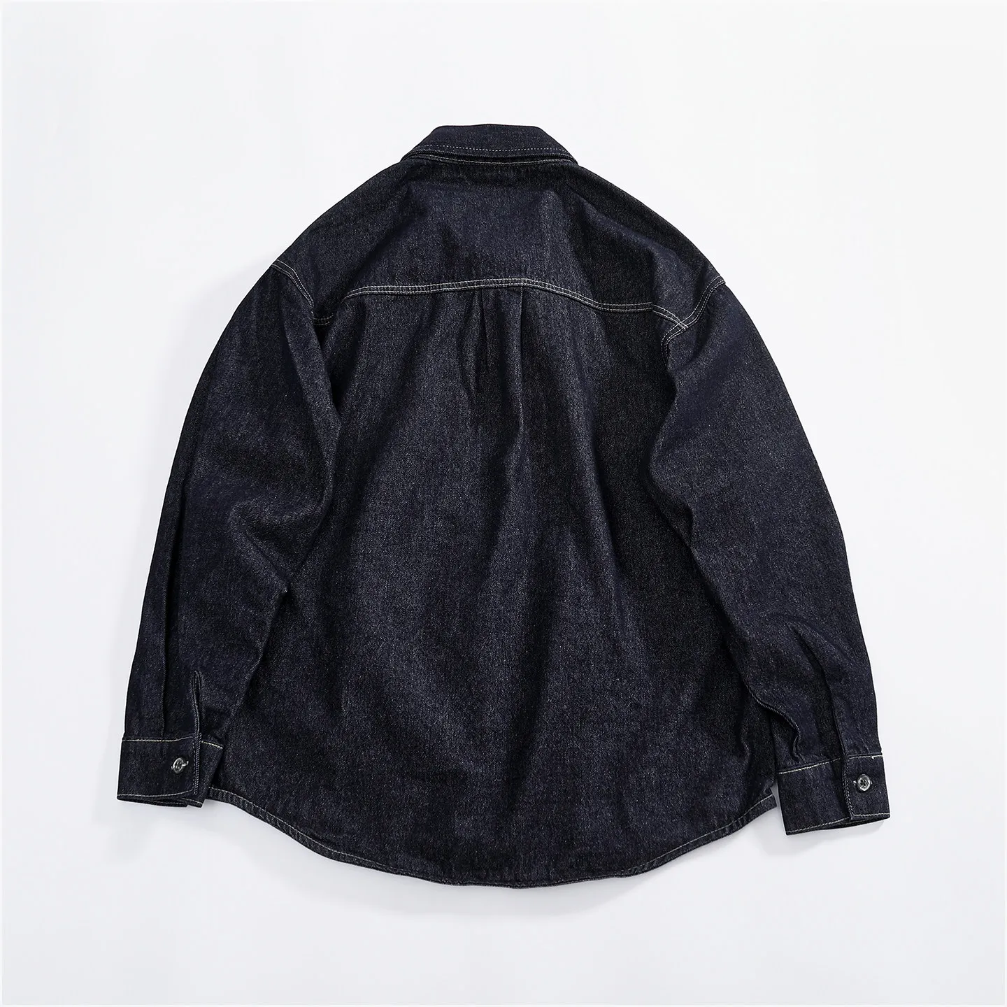 Men's retro lapel denim shirt loose casual long-sleeved jacket men's versatile work shirt