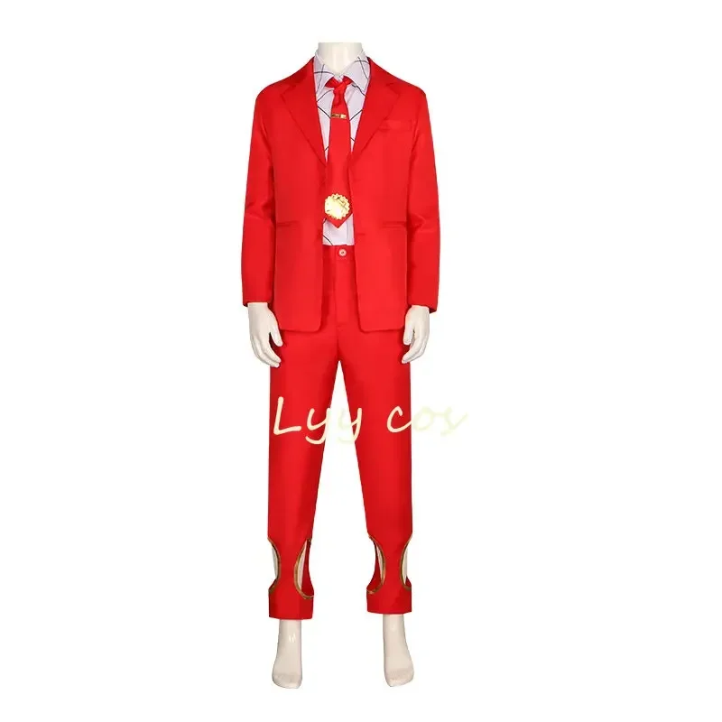 Chris cosplay anime alta carta cosplay uomo abito rosso camicia pantaloni abiti abito da festa di carnevale di Halloween per abiti da uomo adulti