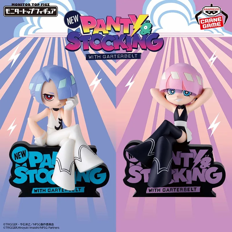 BANDAI BANPRESTO Anime Character Original Monitor Top Figz New Panty & Stocking Polyester & Polyurethane Toys Dolls AS