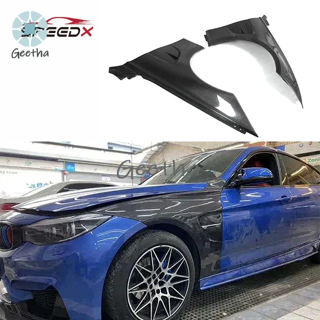 

For BMW 3 Series F30 F35 Carbon Fiber Fender Flares Front Bumper Wide Upgrade Body Kit