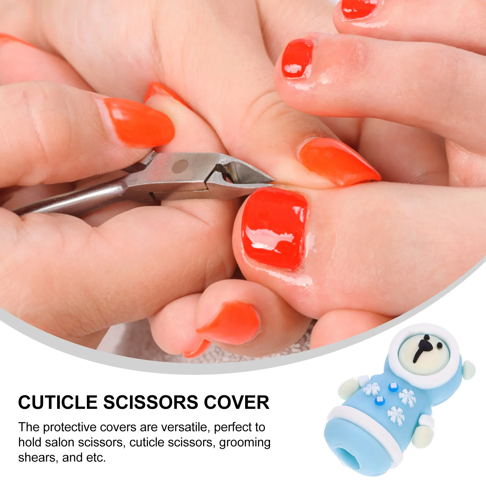 

1PC Cute Cuticle Scissors Cover Protective Cap for Nipper Tweezers Scissor Protector Nail Care Accessories