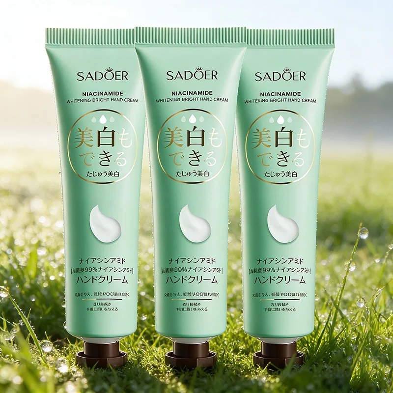 3/5 Stück SADOER Niacinamid-Handcreme, aufhellend, glättend, nährt die Haut, verbessert Trockenheit, hellt auf, feuchtigkeitsspendend, tägliche Handpflege