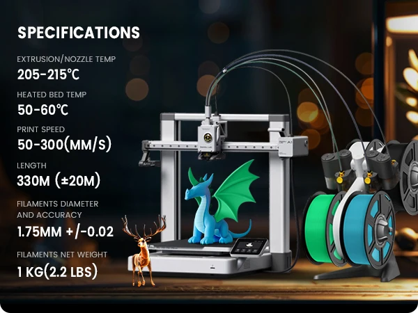 JAYO PLA Plus 3D Printer Filament 5 Rolls Filament PLA PLUS 23 Colors 1.75mm FDM 3D Printer Materials Support Free Combination