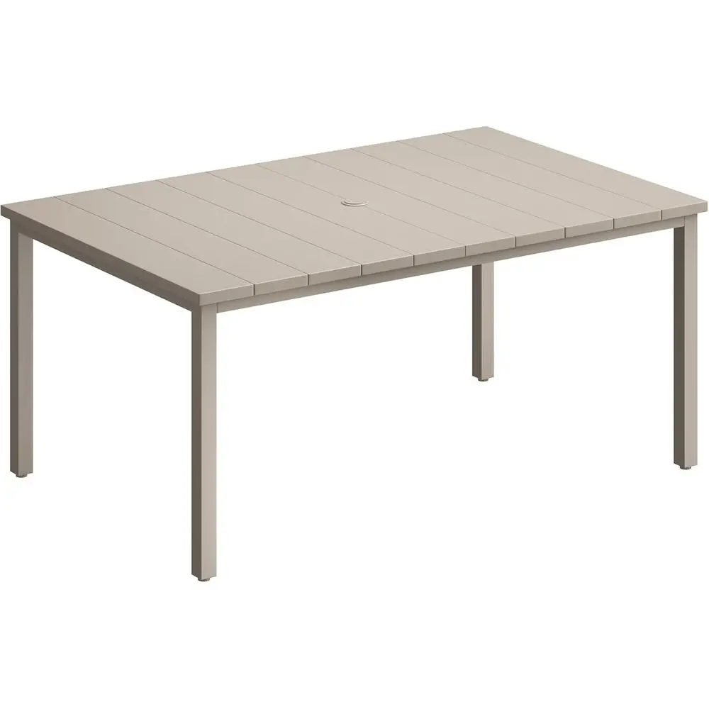 

63-inch Outdoor Dining Table Set for 6 with Umbrella Hole, Ideal for Patio, Backyard, and Garden