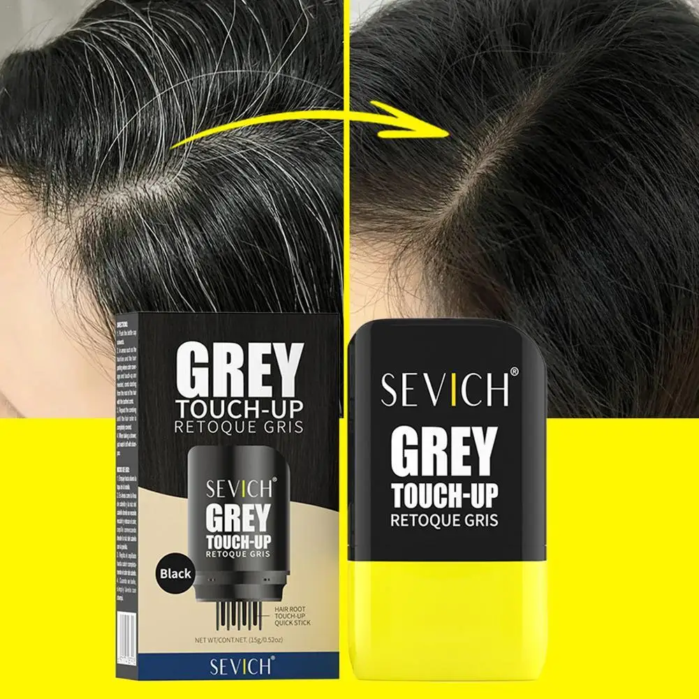 

Hair Color Stick For Men & Women Quickly Covers Gray White Hair Concealer Waterproof Hairline Instant Covering Hair Dye Stick