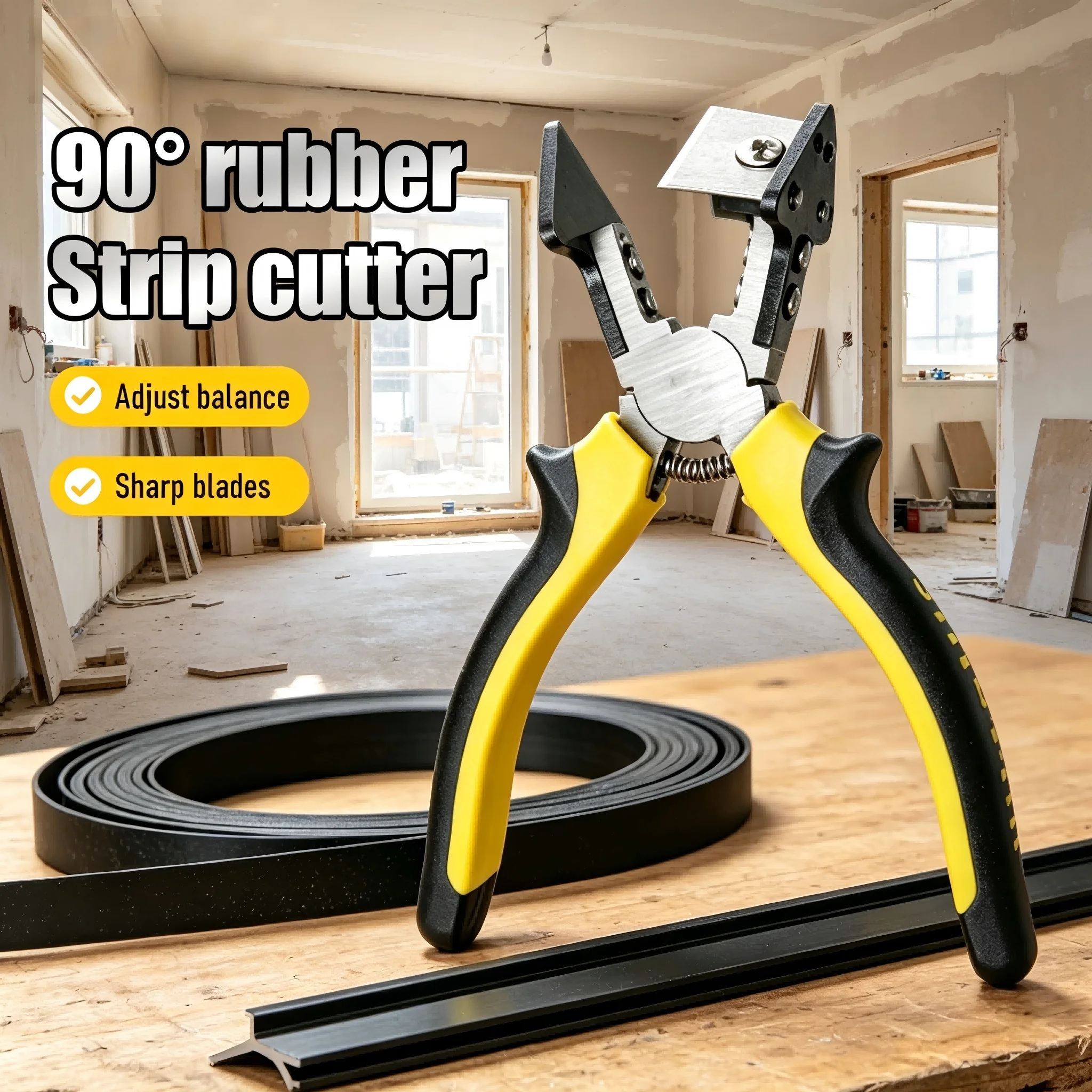 V Shaped 90 Degree Right Angle Sealing Strip Cutting Plier Rubber Plastic Shears With 10pcs Replacement Blades For Door Window