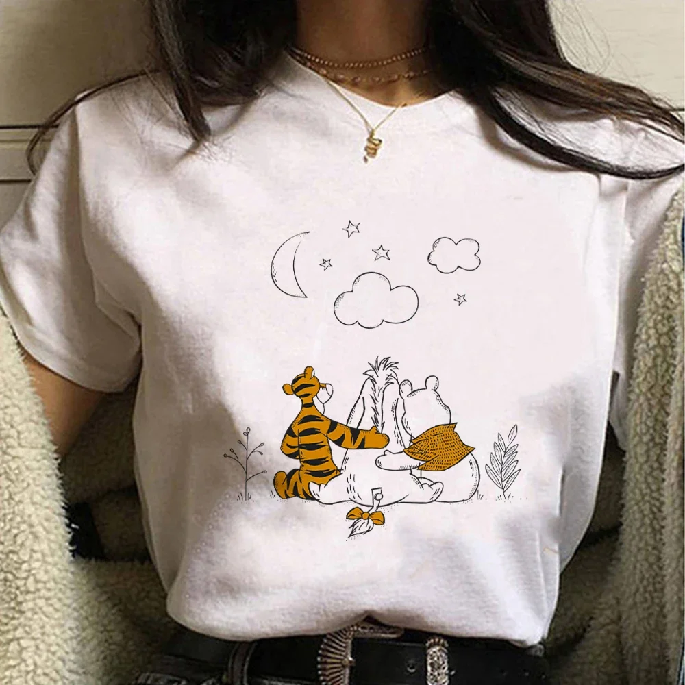 Disney Winnie The Pooh Women T-shirt Cartoon Graphic Short Sleeve T Shirts Summer Casual Top T-Shirt Aesthetic Harajuku Clothing