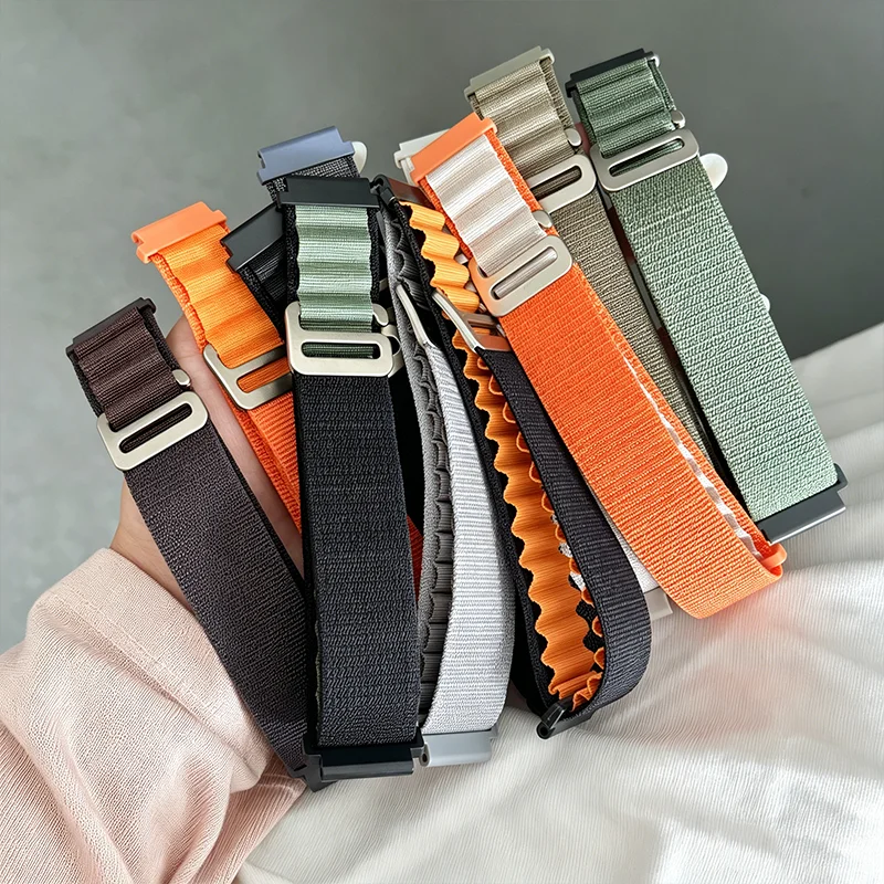 22mm 20mm Watch Band Alpine Loop For Samsung Galaxy Watch 7 FE 6 5 4 Classic Gear S3 Sport Nylon Strap Galaxy Watch 7 Bracelet 2