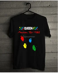 Queen Vintage T-Shirt 1982 Hot Space Tour Freddie Mercury Size S To 3Xl Printed Round Men T Shirt Cheap Price Top Tee