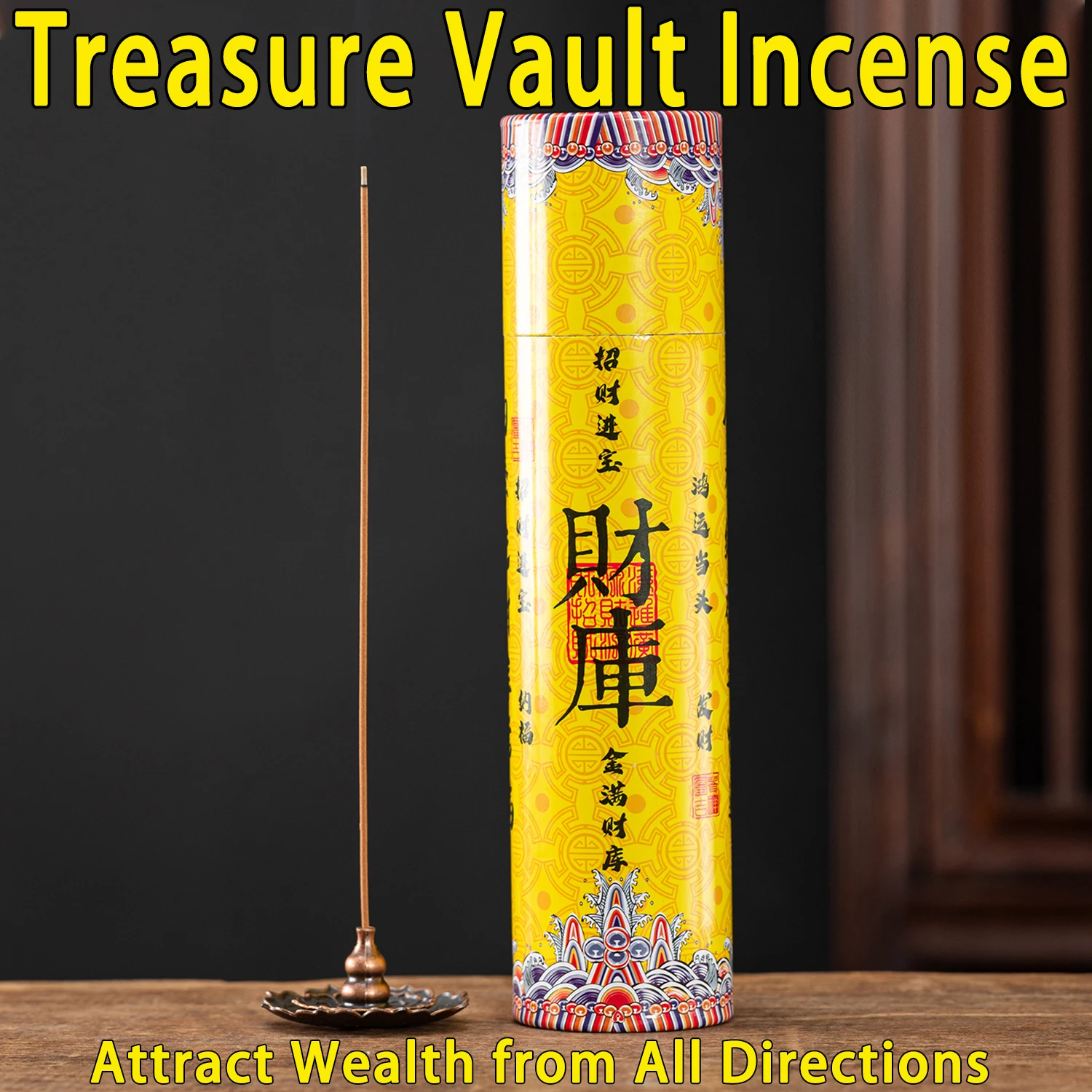 Traditional Chinese Wealth-Attracting Incense Sticks Lucky Fragrance for Home Office Meditation - 100% Natural Essential Oils