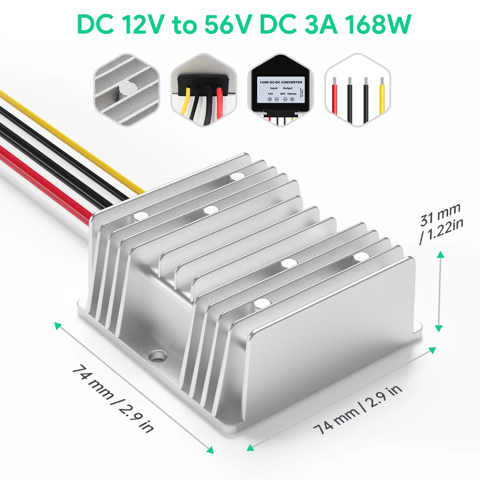 EDUP 320W GigE PoE Iniettore 8KV Protezione contro i fulmini Starlink Gen3 Convertitore DC da 12V a 56V 3A 168W per Starlink V3 Dishy Outdoor