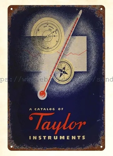 poster metal wall art 1940 Taylor Instruments tools machinery tin sign