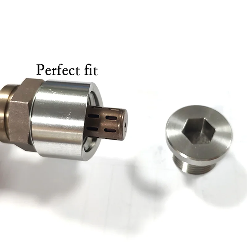 Tuerca hexagonal y base con muescas para sensor lambda, adaptador boss de tuerca soldada SS304 para instalación de sensor de oxígeno, M18 x 1,5