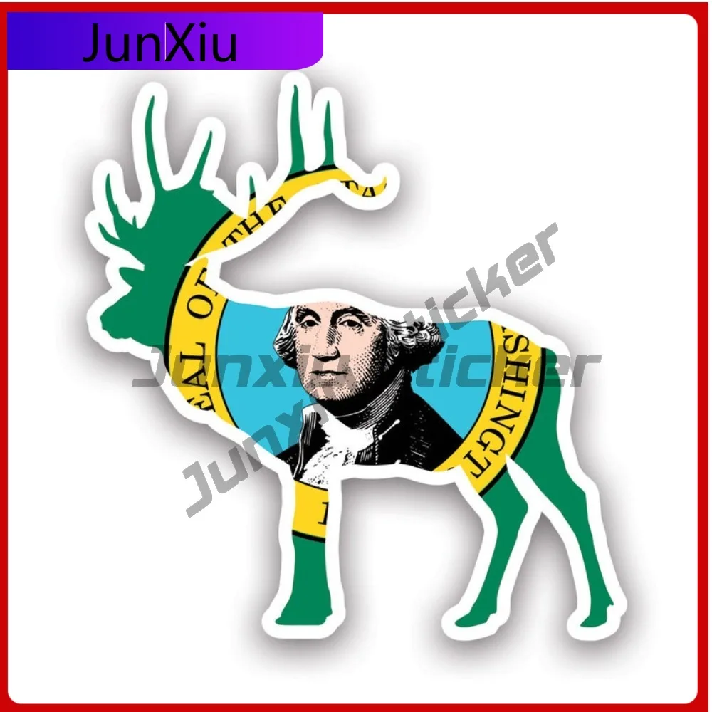 

Washington Deer Shaped Scratch Resistant Sun Resistant Vintage For Laptop Rear Windshield Motorcycle Easy To Remove Removable