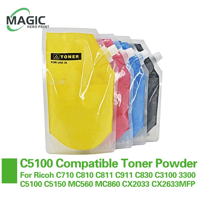 1000g Compatible Refill Toner Powder for Ricoh C710 C810 C811 C911 C830 C3100 3300 C5100 C5150 MC560 MC860 CX2033 CX2633MFP