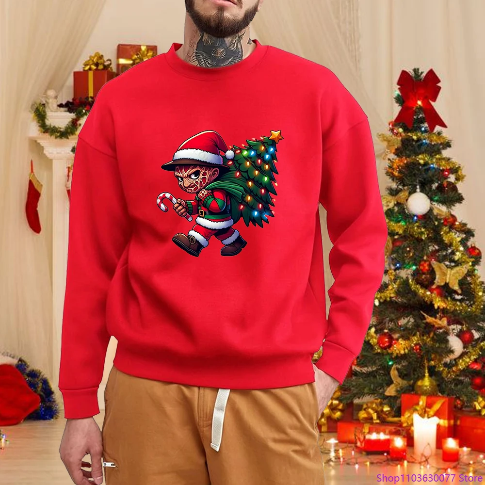 

New Christmas Cartoon Print Sweatshirt for Men - Long Sleeve Christmas Pullover