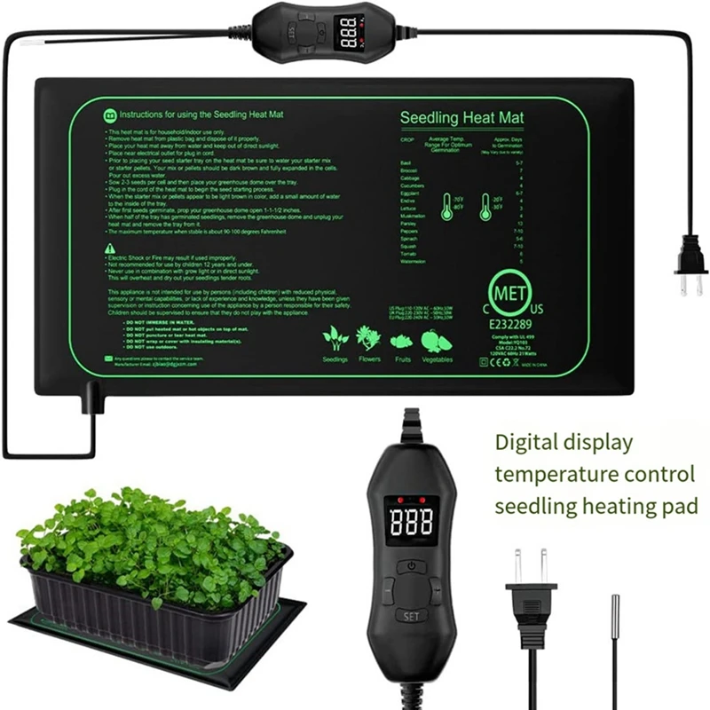 Plant Heating Pad For Indoor Home Gardening Seed Starting, Warm Germination Hydroponic, Easy To Use Durable US PLUG